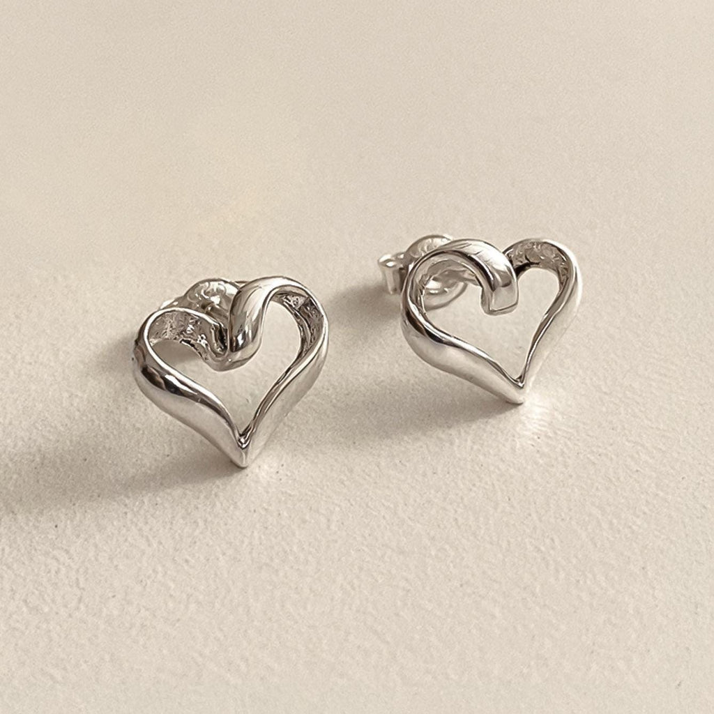 Twisted Heart Stud Earrings