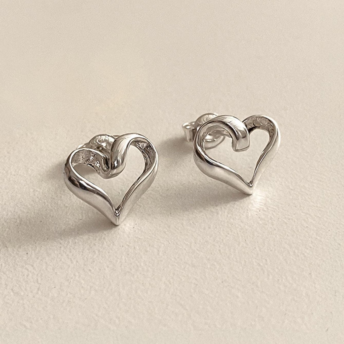 Twisted Heart Stud Earrings