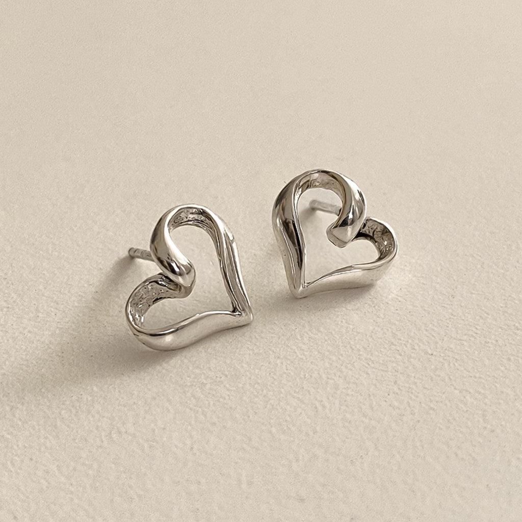 Twisted Heart Stud Earrings