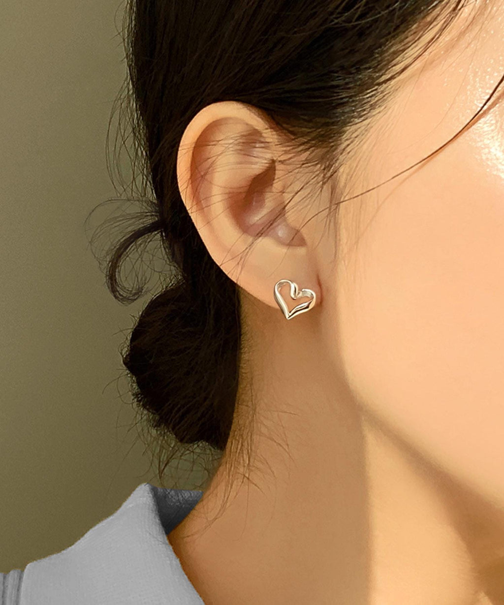 Twisted Heart Stud Earrings