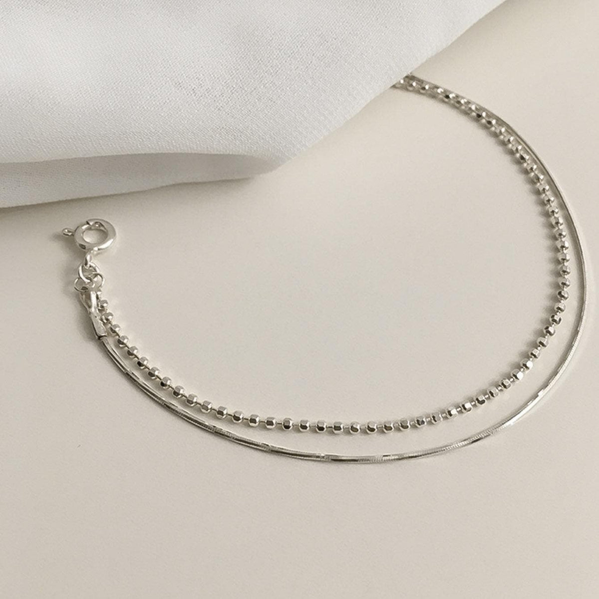 Snake & Box Bead Chain Bracelet