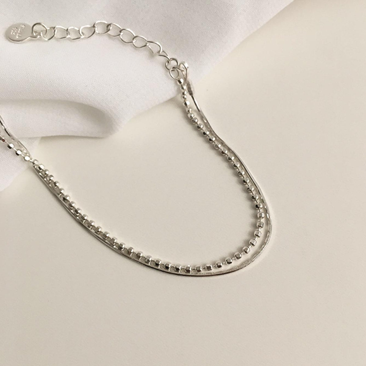 Snake & Box Bead Chain Bracelet