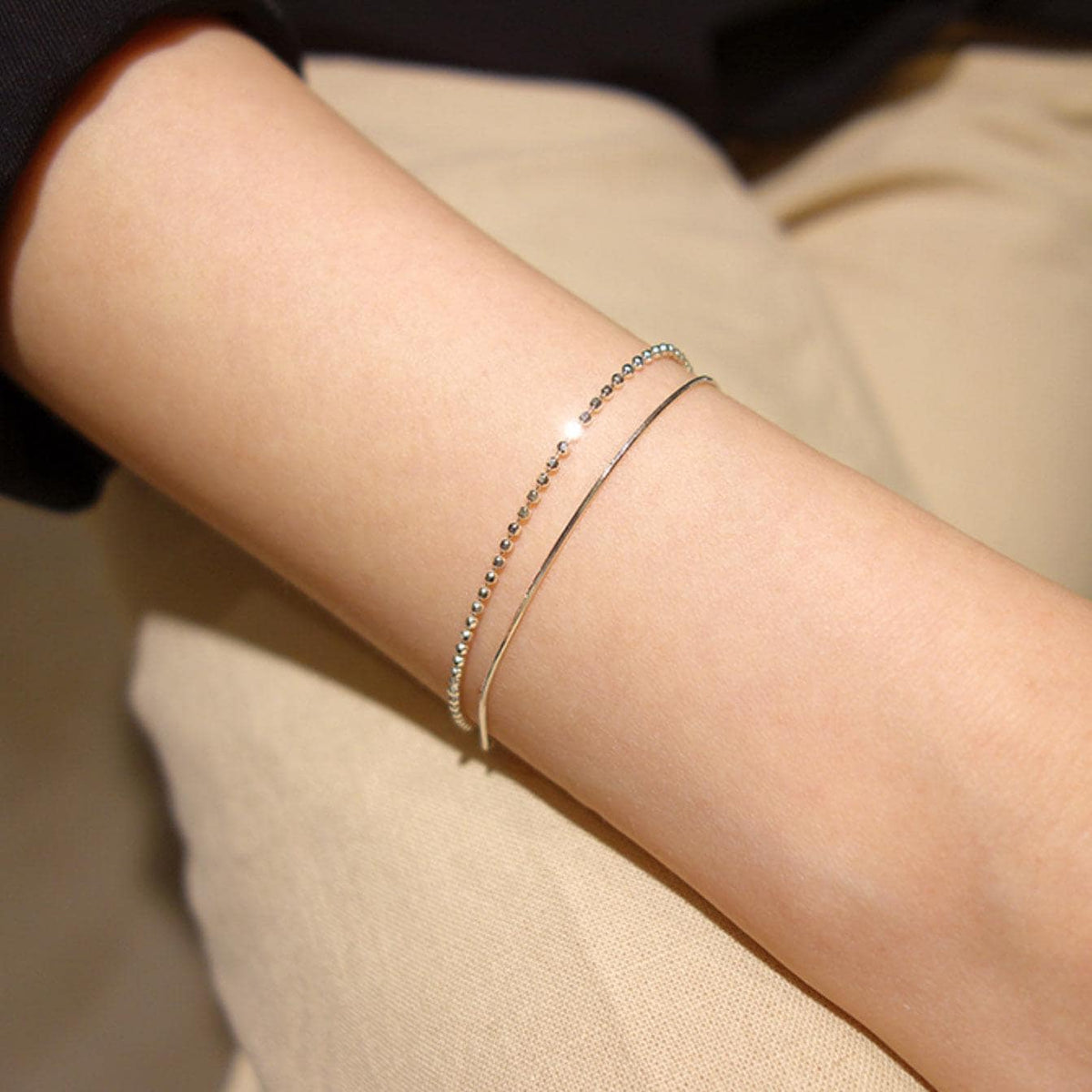Snake & Box Bead Chain Bracelet