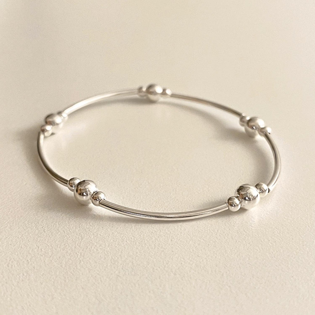 Elastic Silver Ball Beaded Bracelet