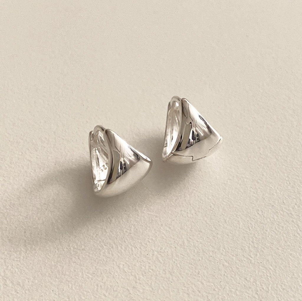 Bold Fan Huggie Earrings