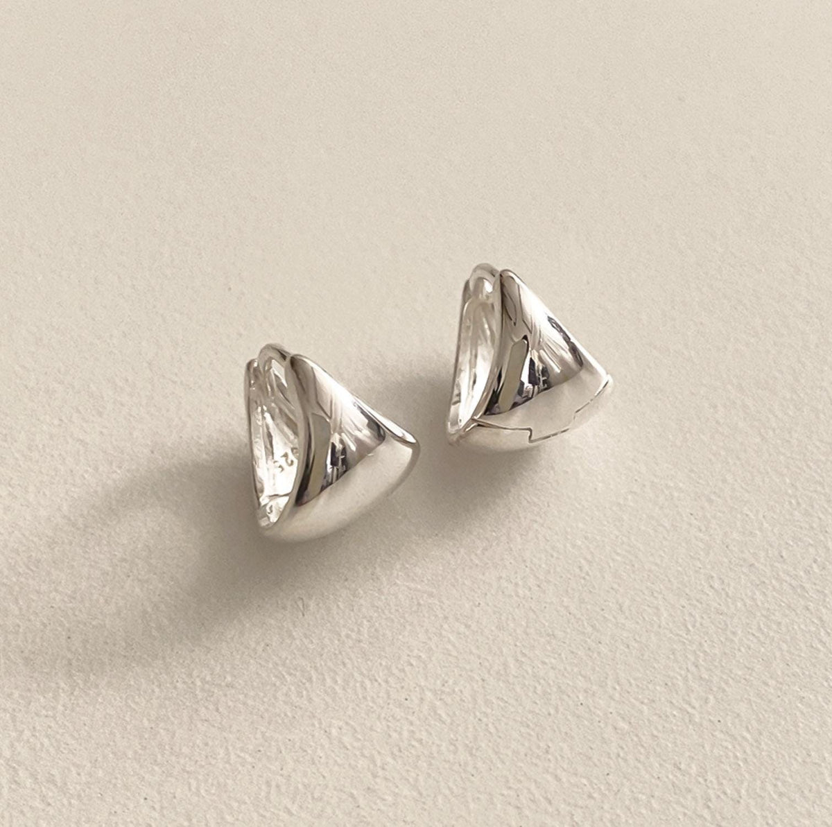 Bold Fan Huggie Earrings