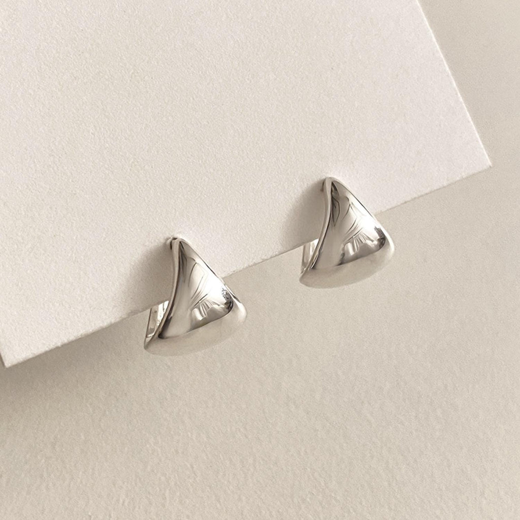 Bold Fan Huggie Earrings