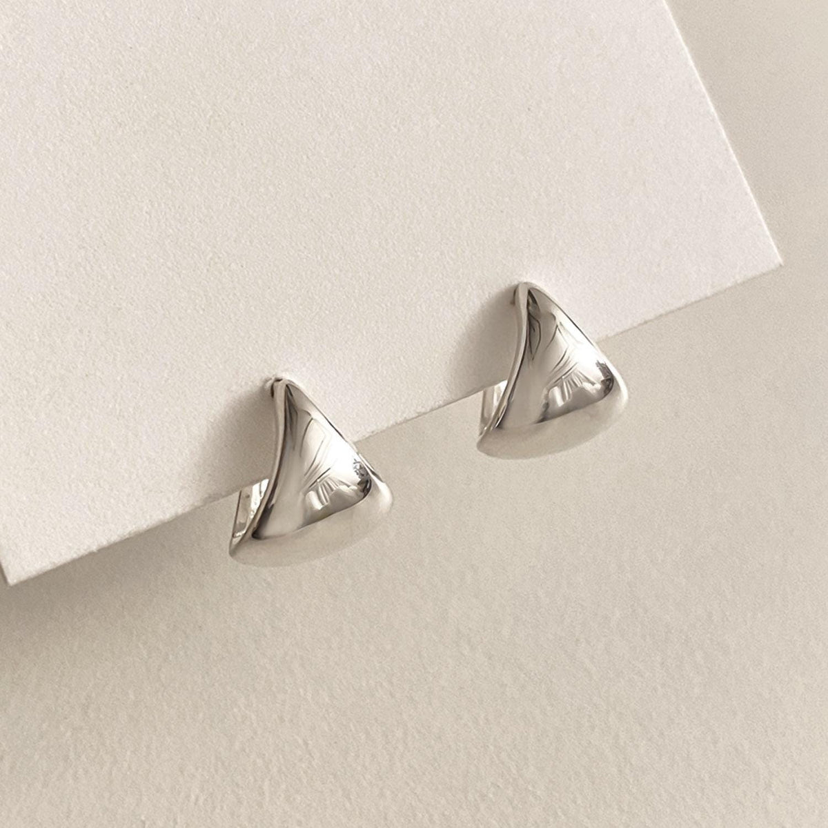Bold Fan Huggie Earrings