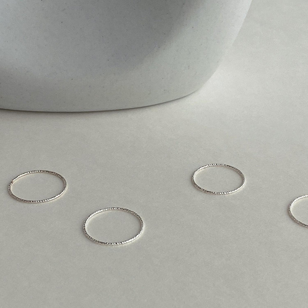 Diamond Cut Textured Stacking Ring
