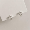 Beaded Heart Huggie Earrings