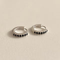 Black CZ Huggie Earrings