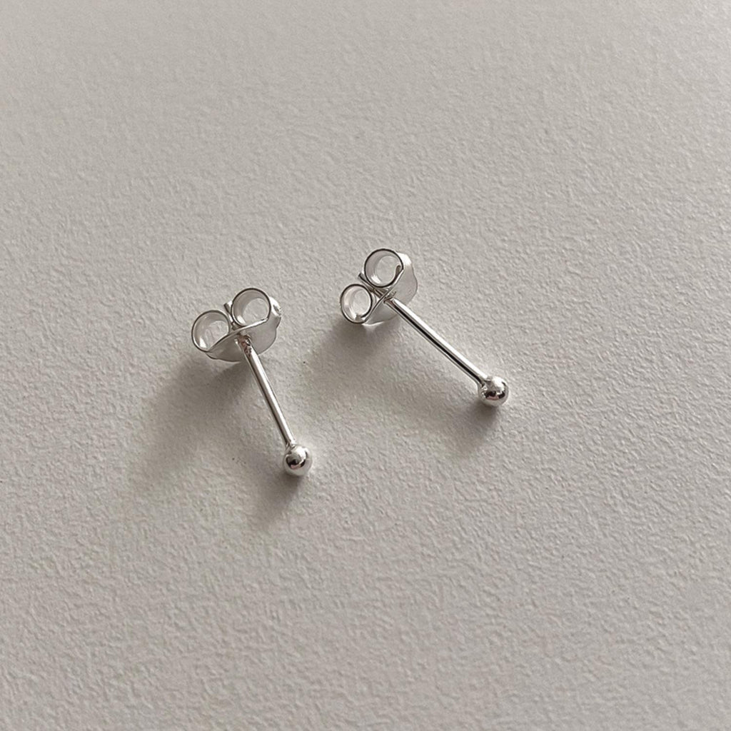 Tiny 2mm Ball Stud Earrings