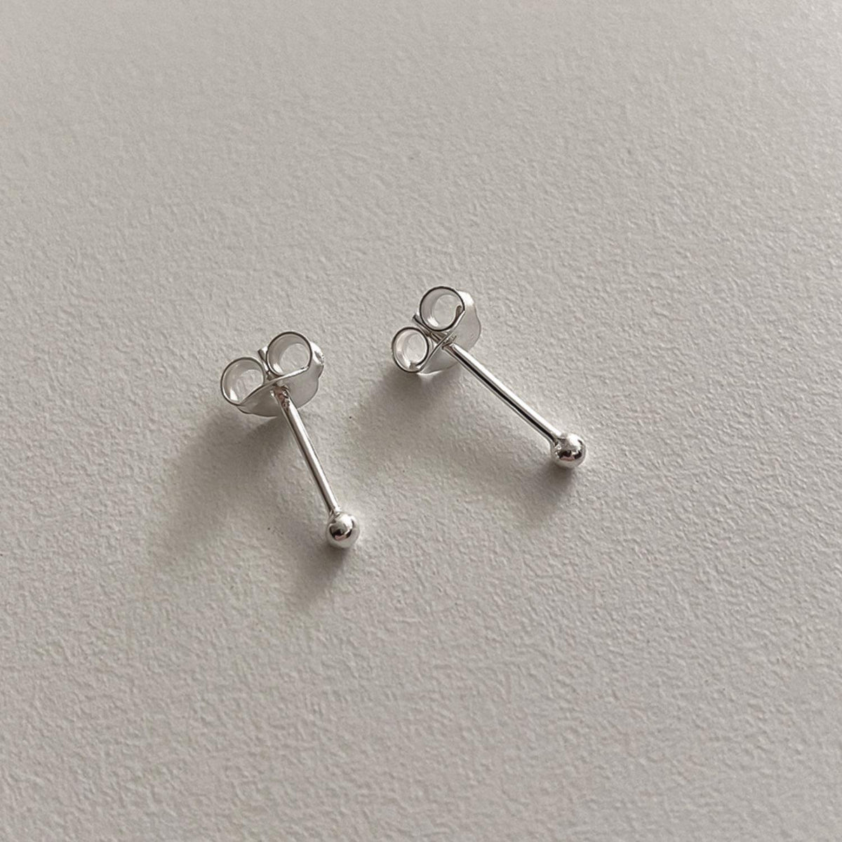 Tiny 2mm Ball Stud Earrings