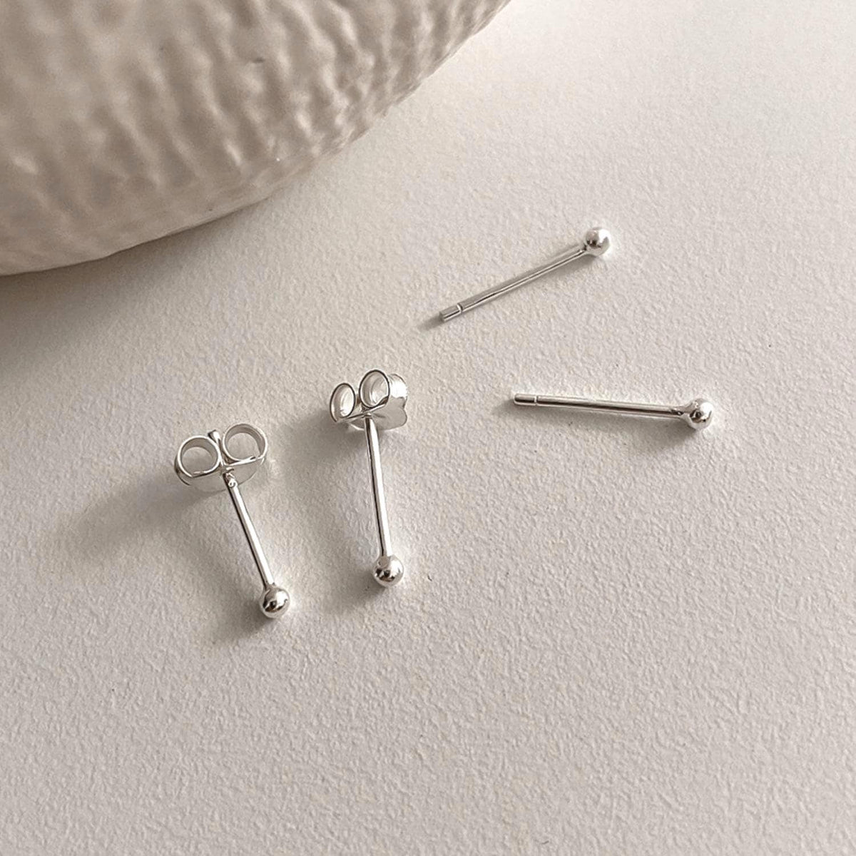 Tiny 2mm Ball Stud Earrings
