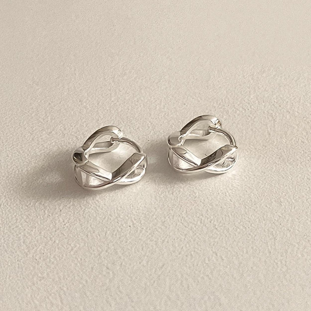 Sculptural Twisted Huggie Earrings