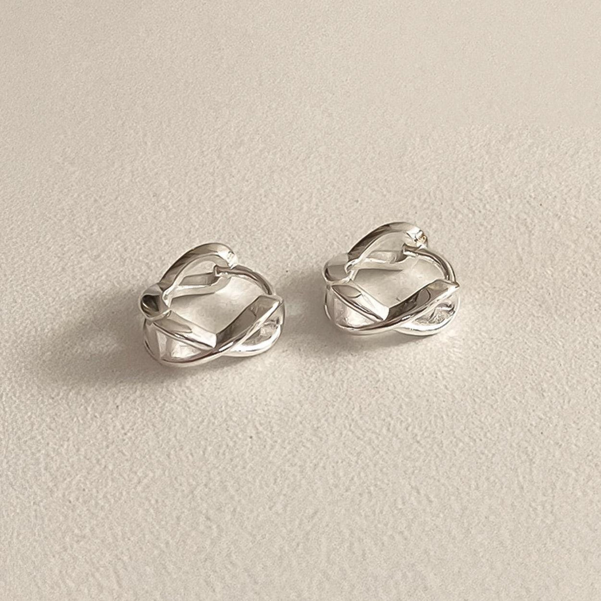 Sculptural Twisted Huggie Earrings