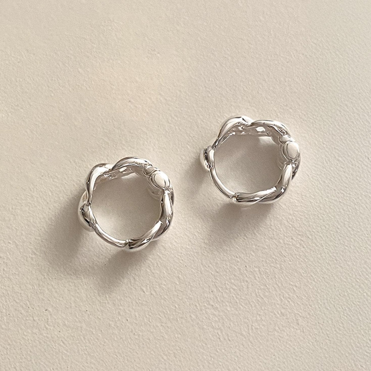 Chunky Twisted Huggie Earrings