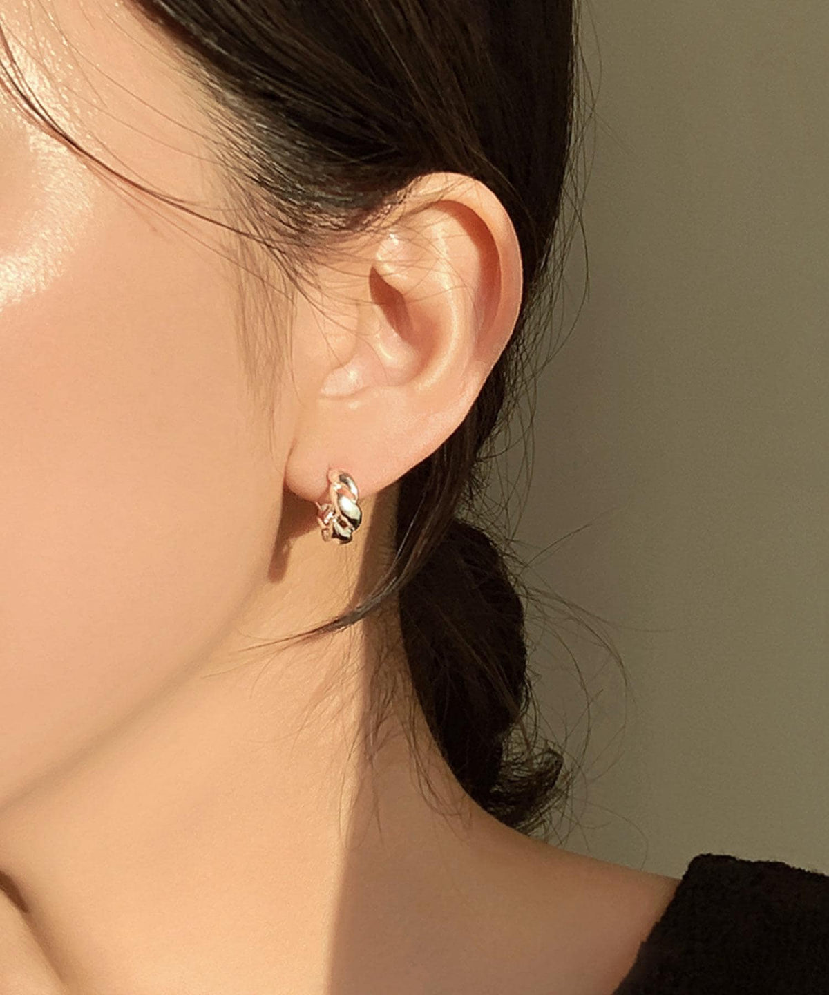 Chunky Twisted Huggie Earrings