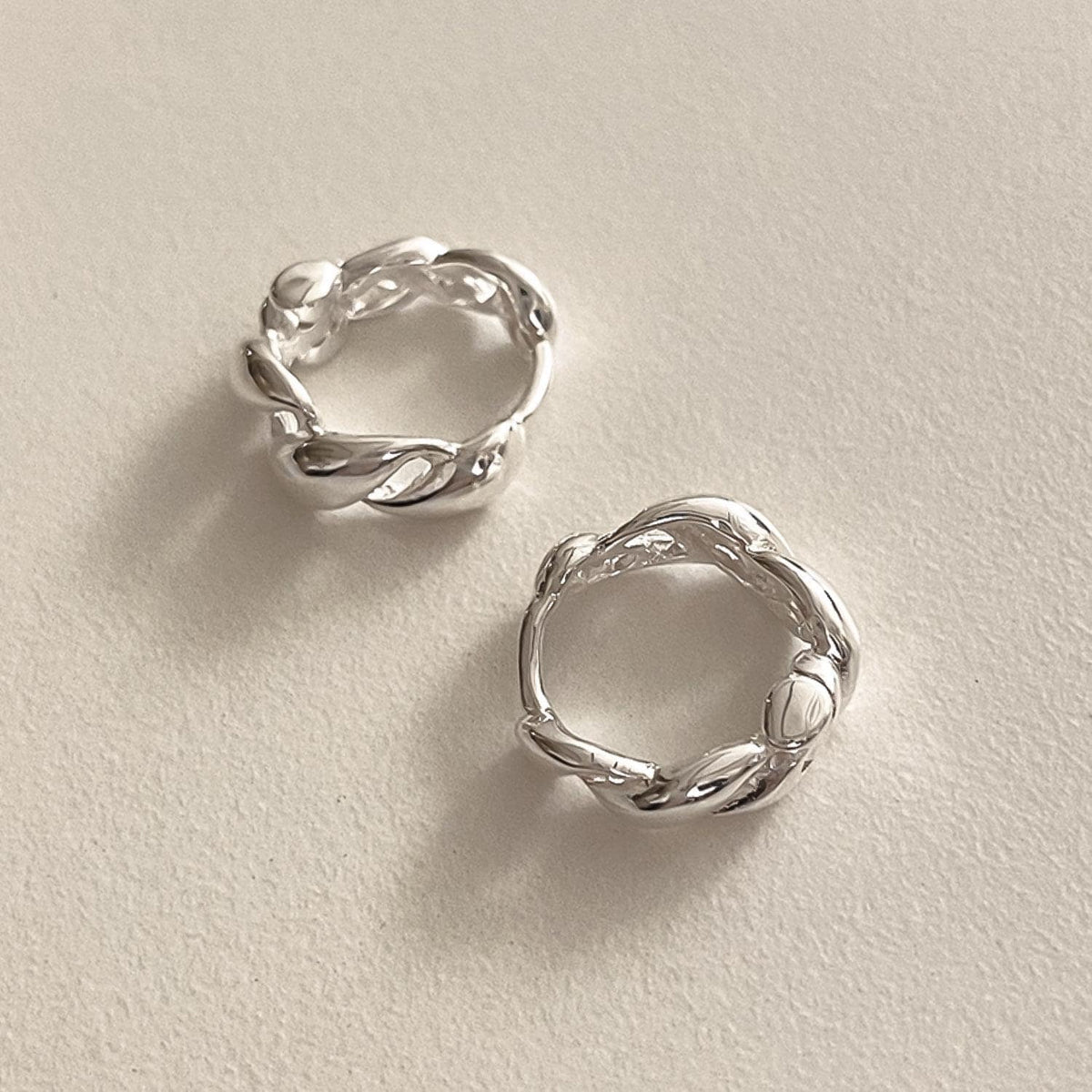 Chunky Twisted Huggie Earrings