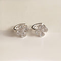 CZ Flower Huggie Earrings