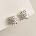 CZ Pinwheel Flower Stud Earrings