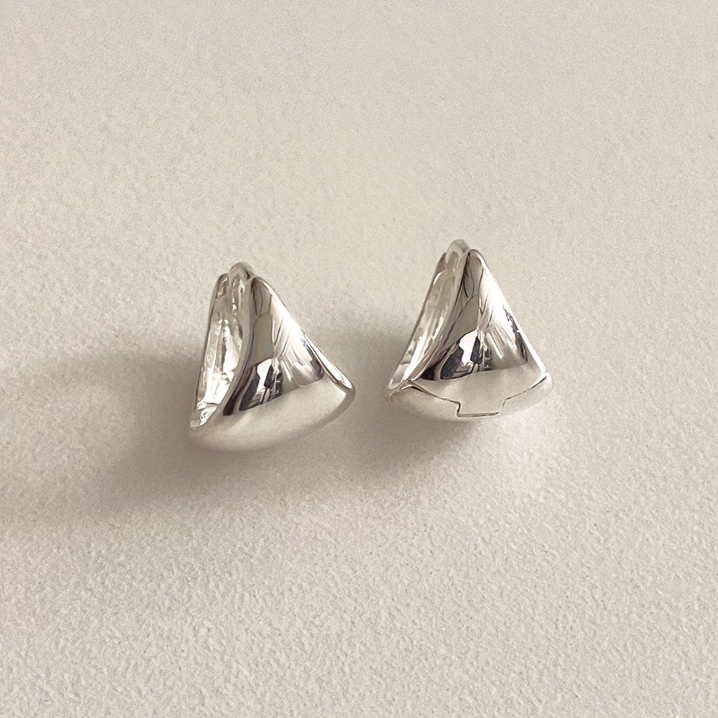 Bold Fan Huggie Earrings