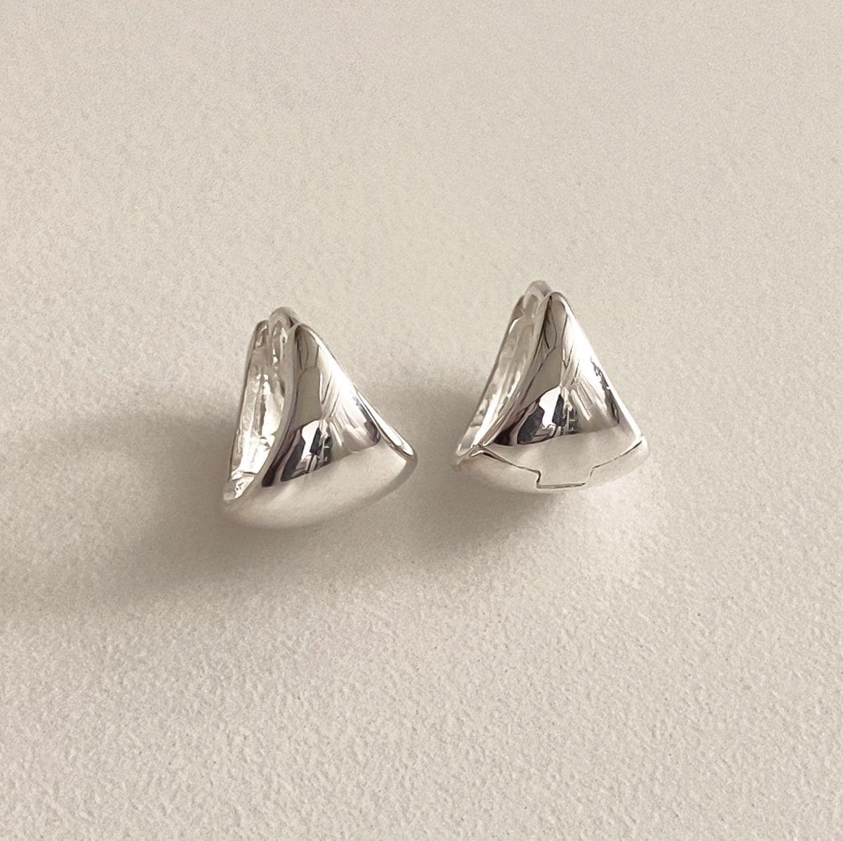 Bold Fan Huggie Earrings