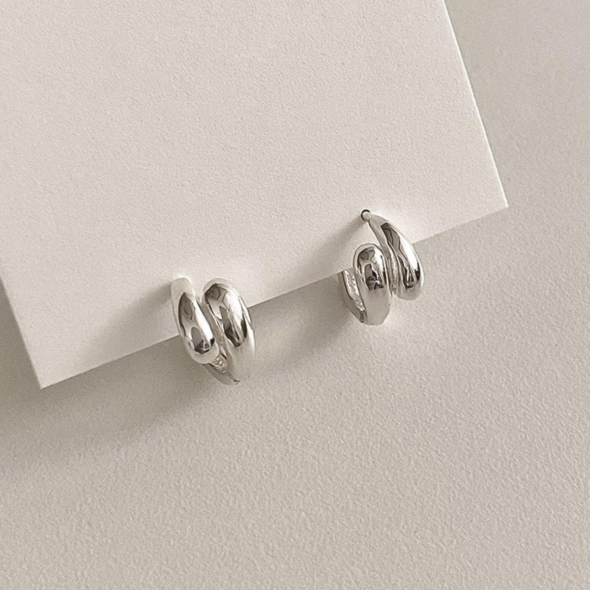 Double Drop Huggie Earrings
