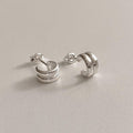 Double Line Hoop Stud Earrings