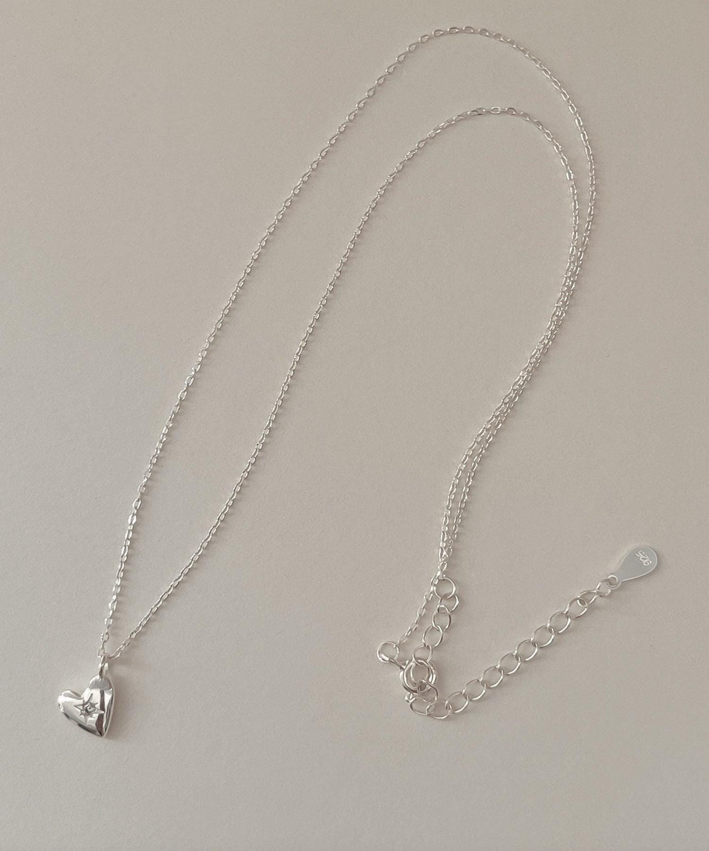 Heart Pendant Necklace with Gemstone