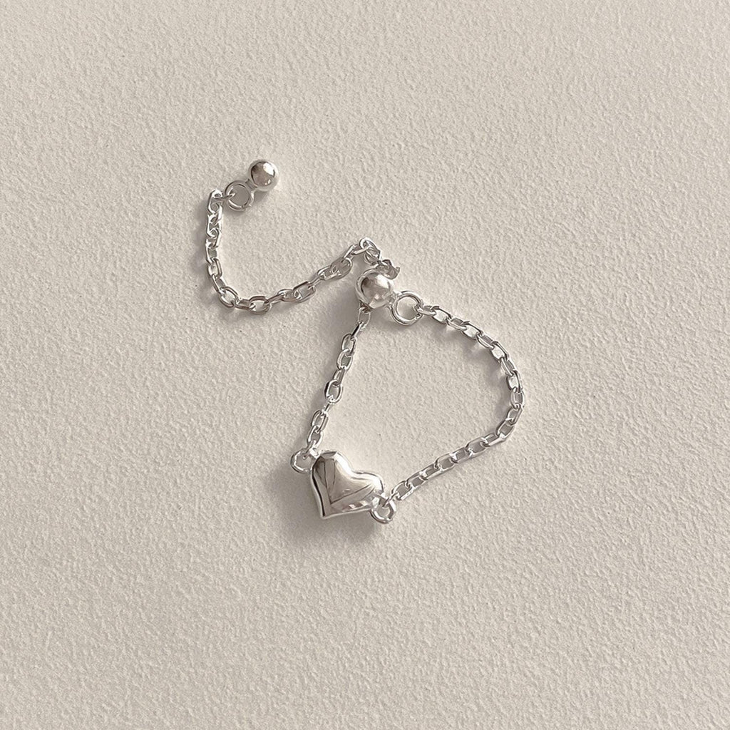 Puffy Heart Chain Ring