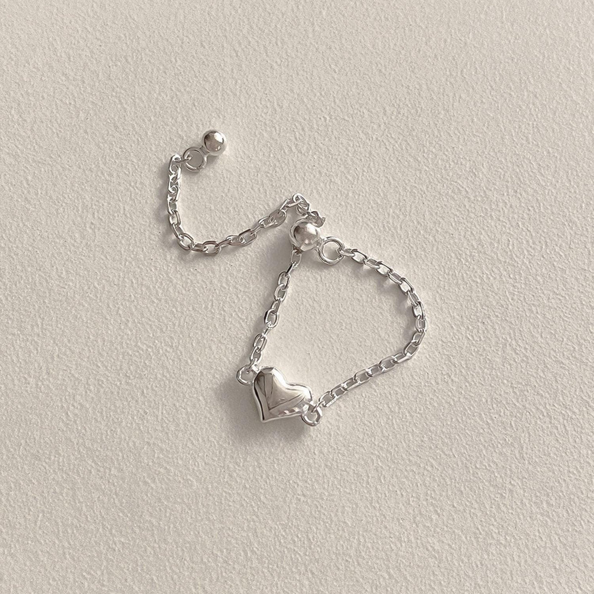 Puffy Heart Chain Ring