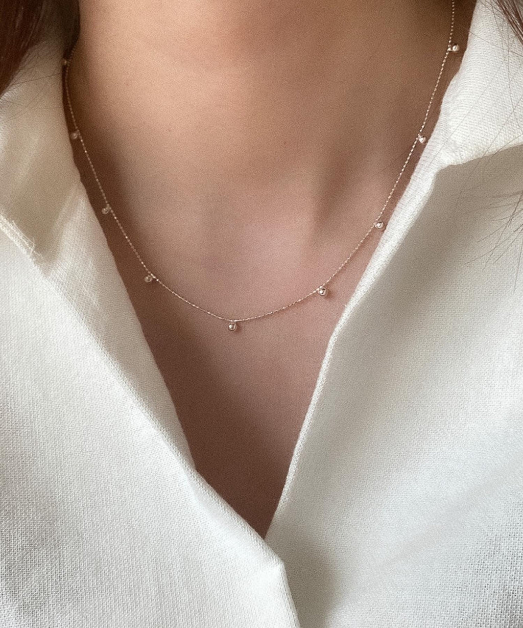 Dangling Silver Ball Necklace