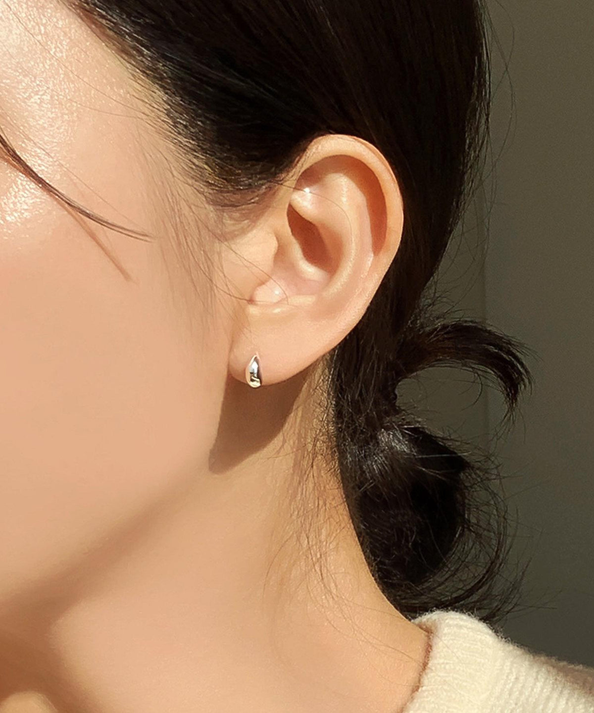 Organic Droplet Stud Earrings