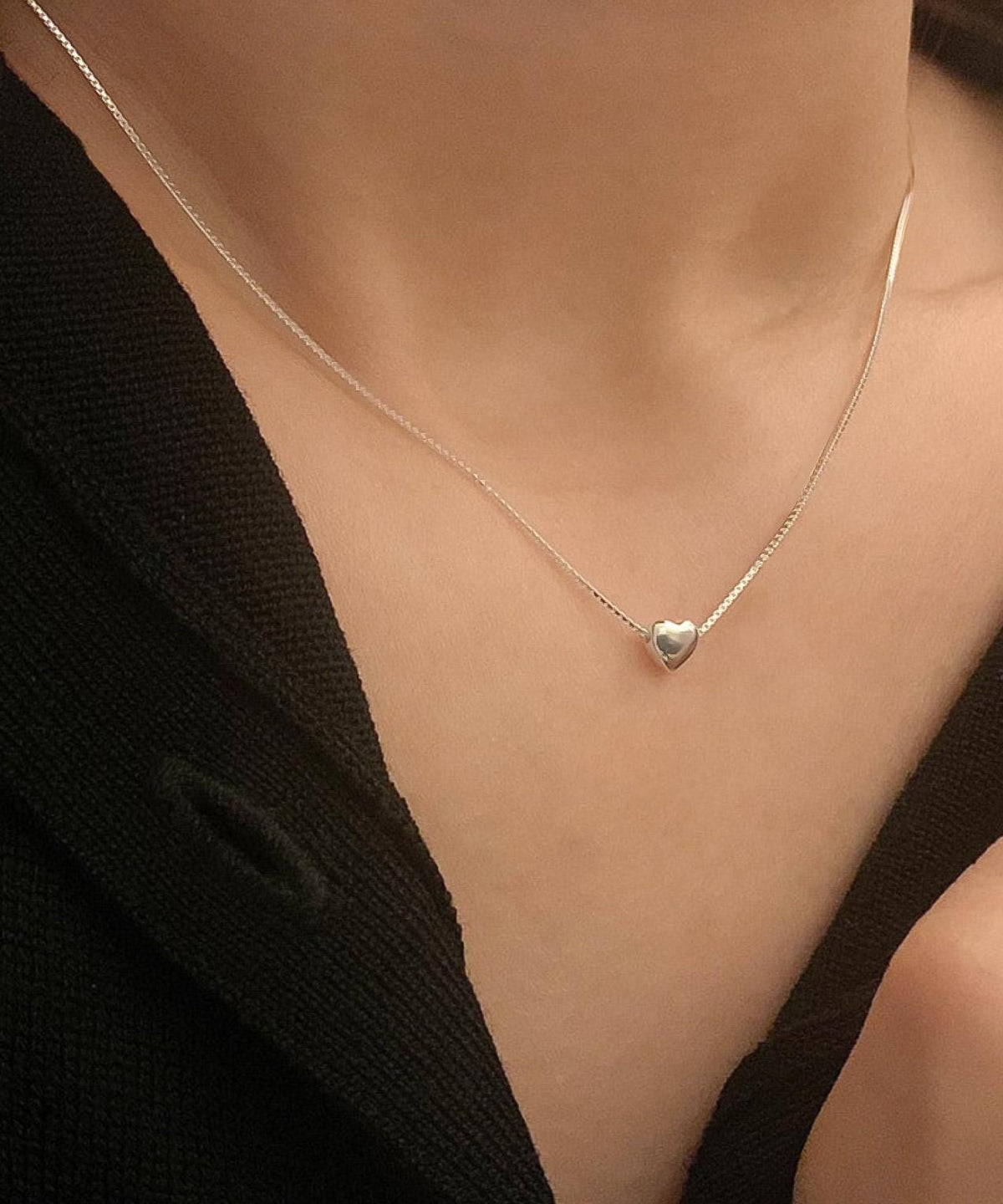 Heart Pendant Box Chain Necklace