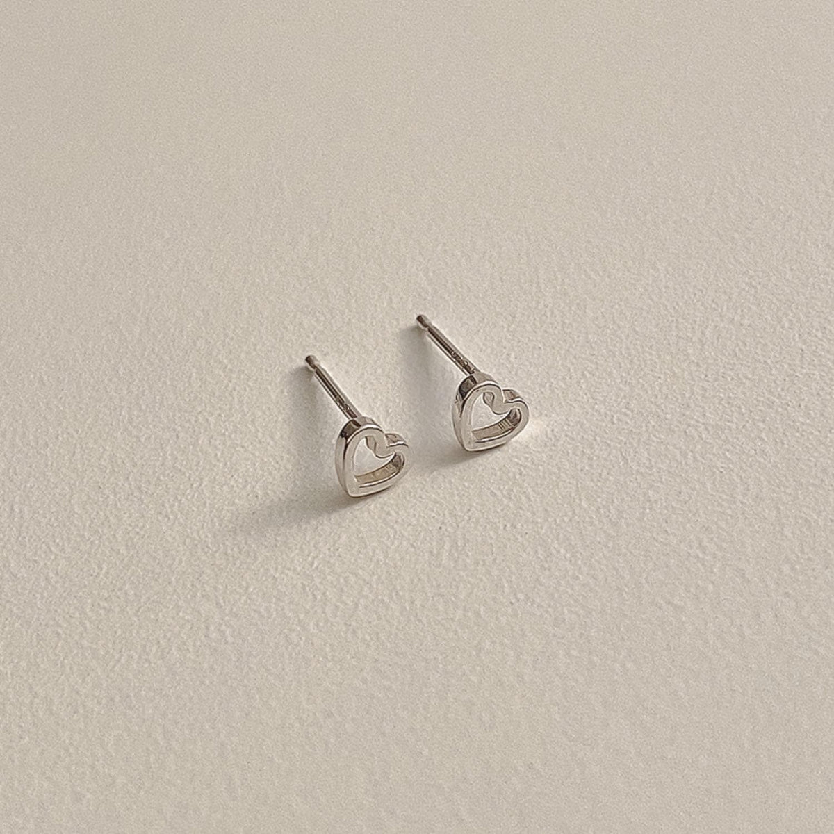 Mini Open Heart Stud Earrings