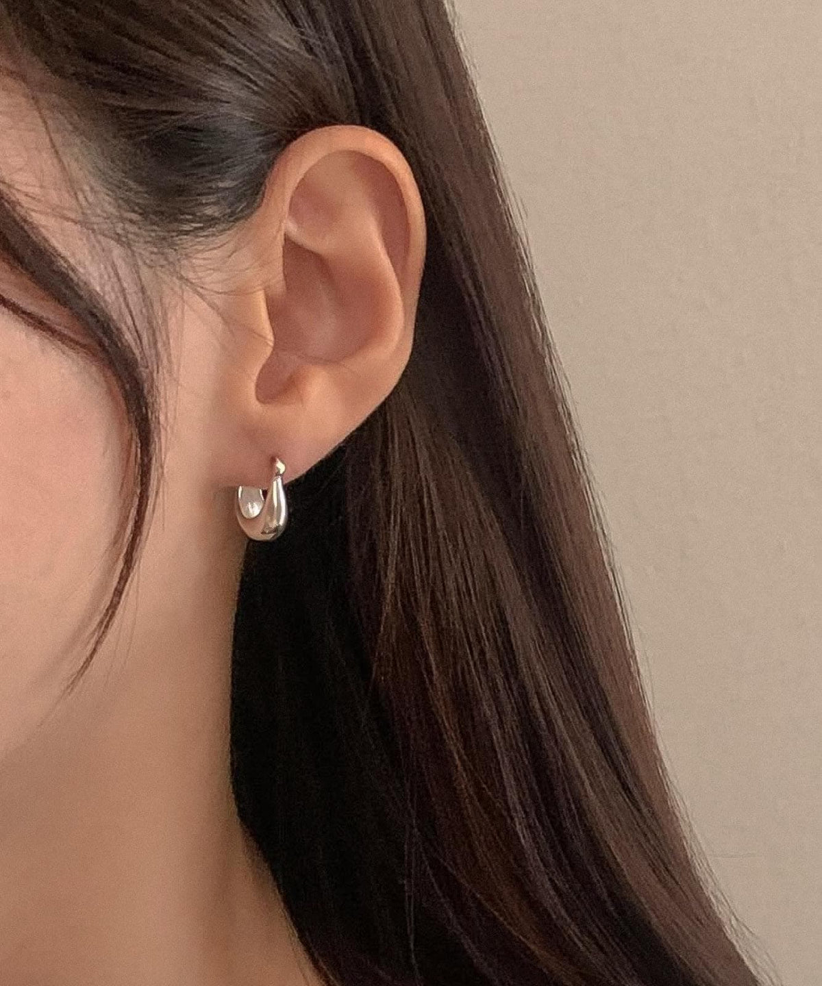 Teardrop Dome Creole Hoop Earrings