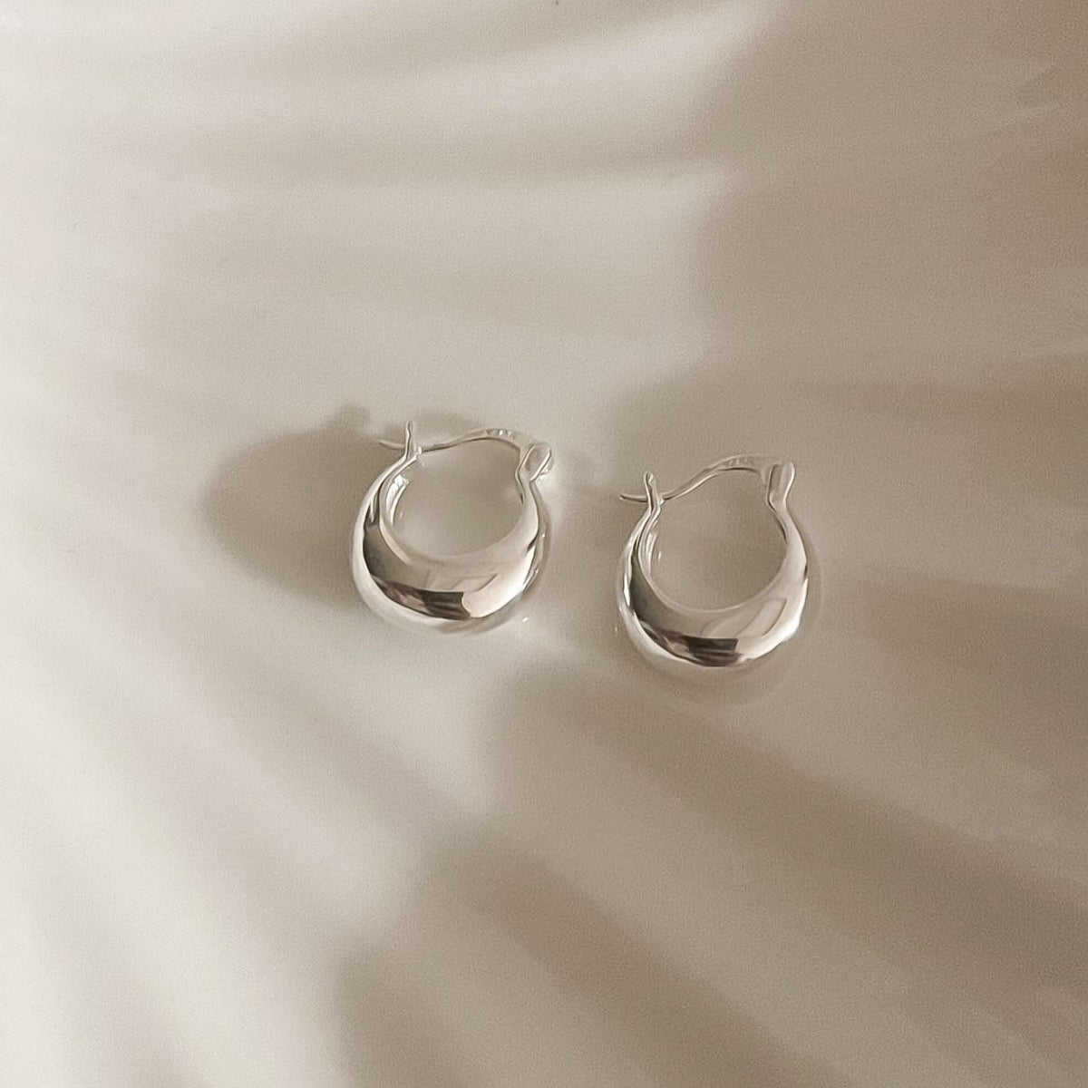 Teardrop Dome Creole Hoop Earrings