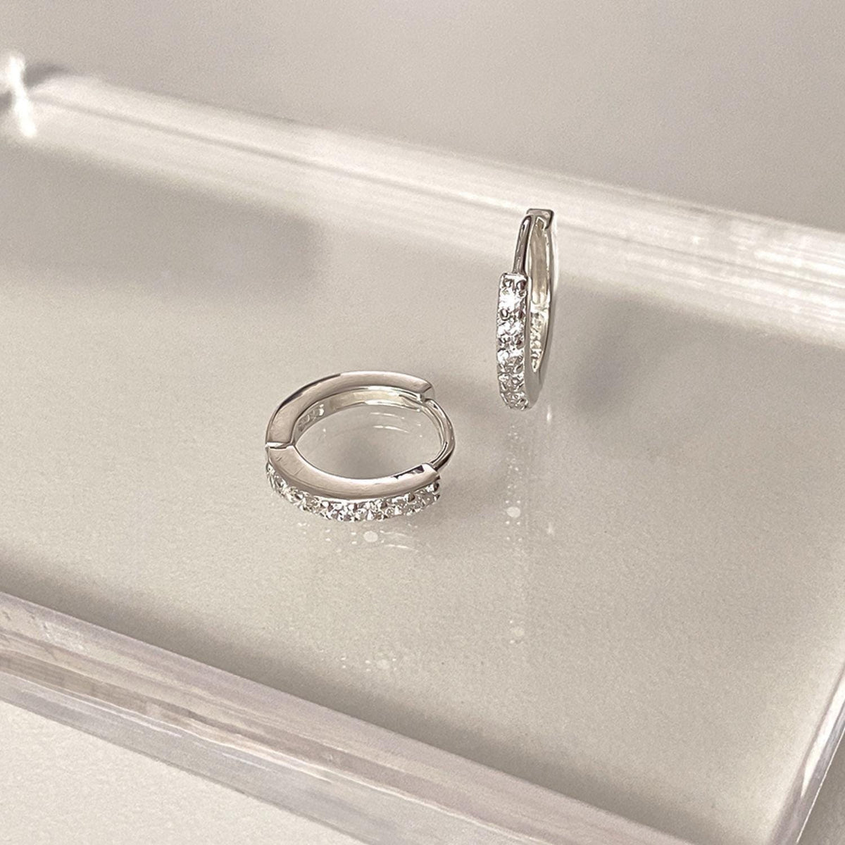 Dainty CZ Huggie Earrings