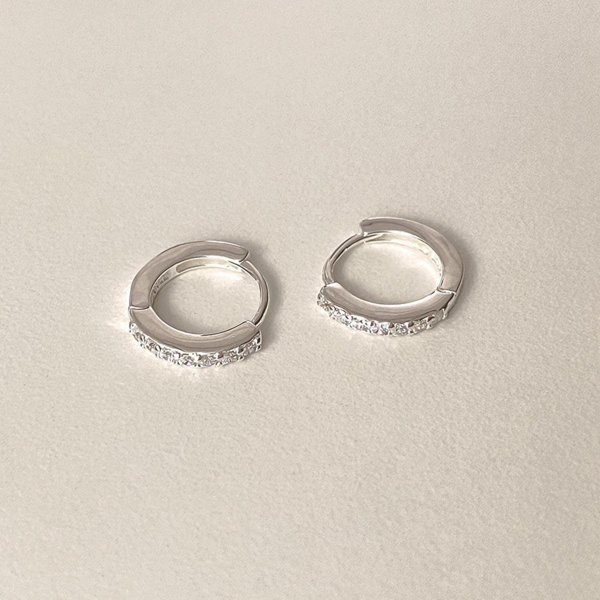 Dainty CZ Huggie Earrings