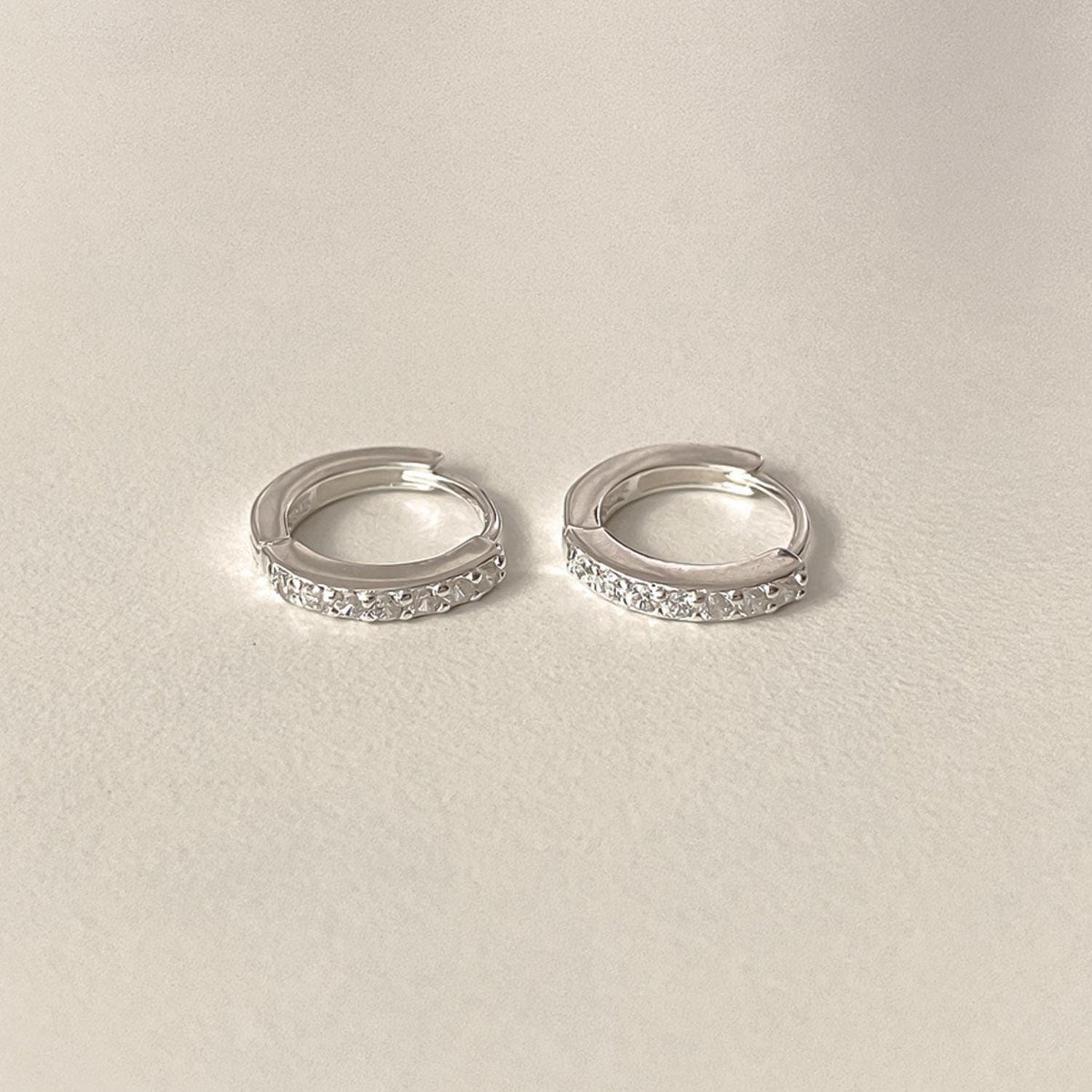 Dainty CZ Huggie Earrings