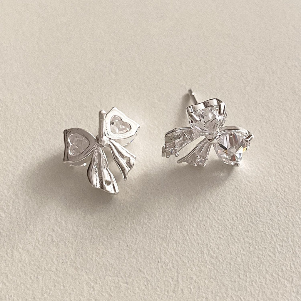 CZ Bow Stud Earrings
