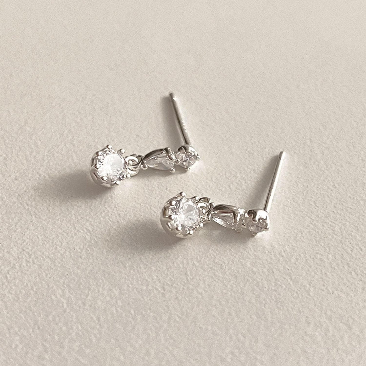 Triple CZ Drop Earrings