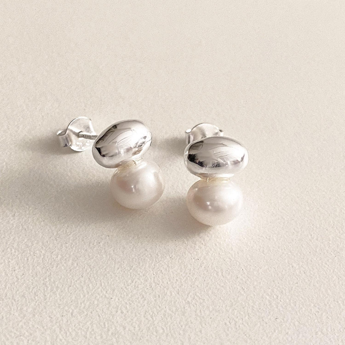 Pebble Pearl Stud Earrings