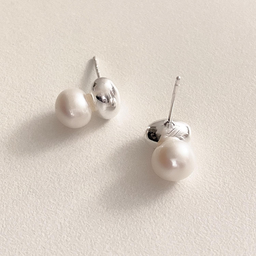 Pebble Pearl Stud Earrings