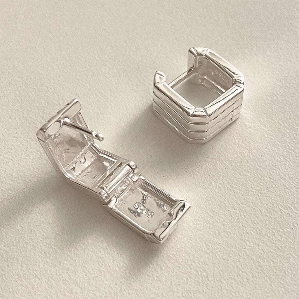 Textured Square Hoop Earrings