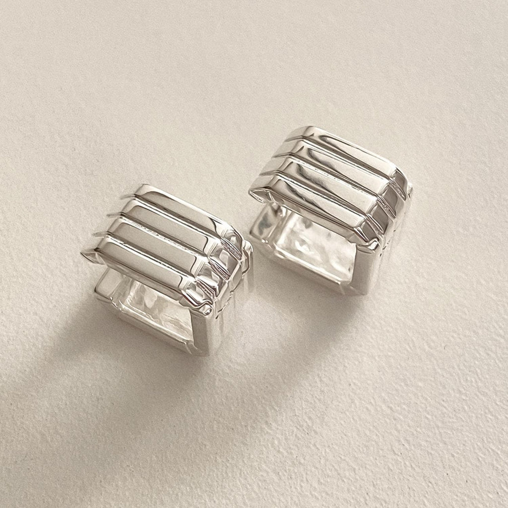 Textured Square Hoop Earrings