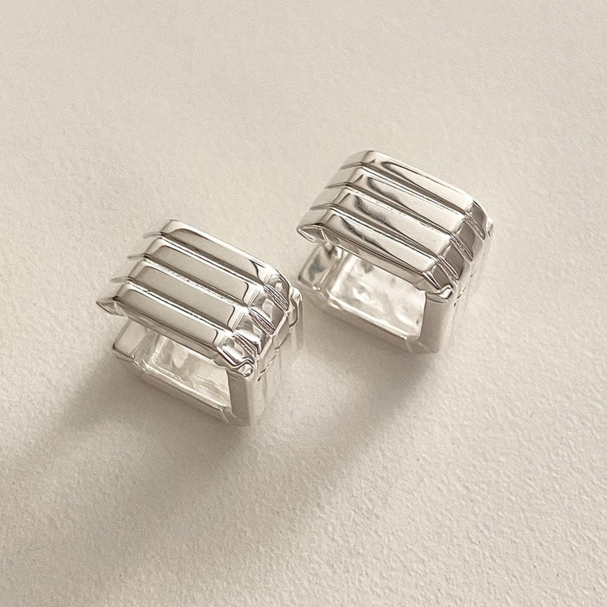 Textured Square Hoop Earrings