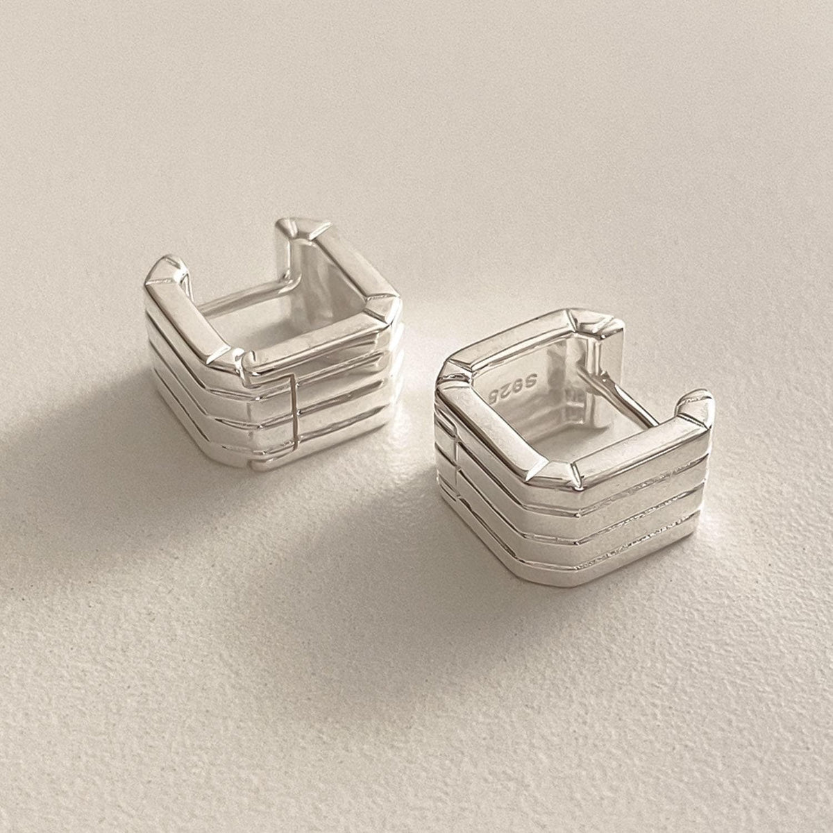 Textured Square Hoop Earrings