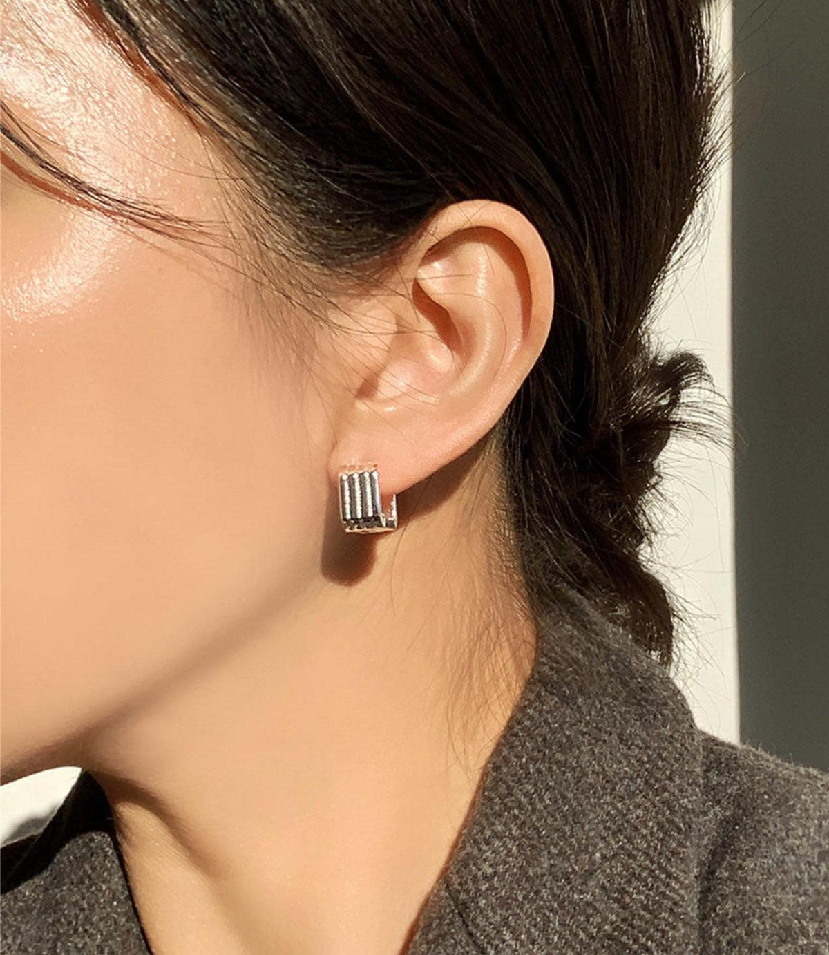 Textured Square Hoop Earrings